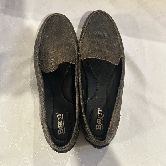 Born Amani Driver Loafer Snake Embossed Leather Moccasin womens size 7 EUC - Picture 5 of 7